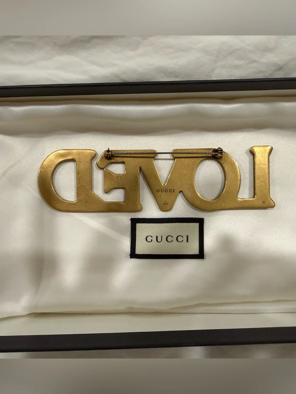 Gucci ‘LOVED’ Fashion Jewelry Brass Pin Brooch rainbow